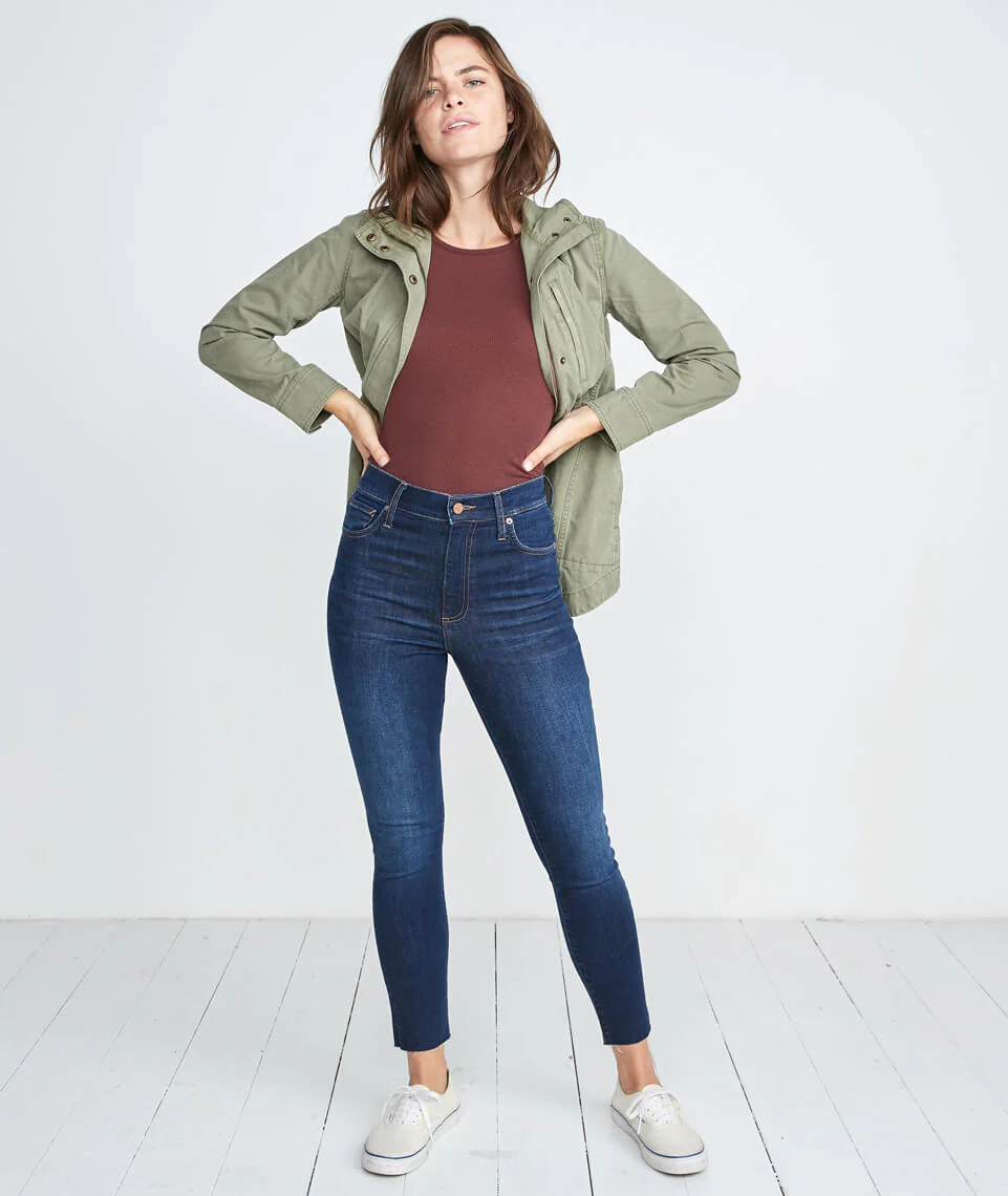 Lila Rib Scoopneck in Raisin