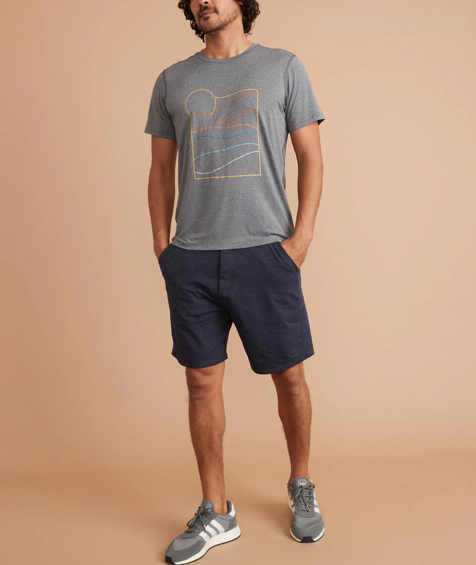 Sport Crew Graphic Tee in Anthracite