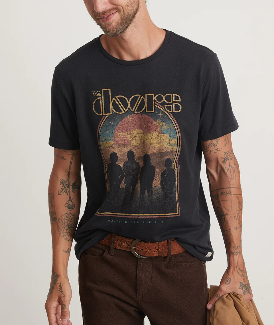 The Doors Unisex Tee in Faded Black