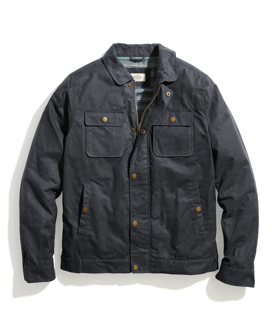 Waxed Canvas Trucker in Dark Grey