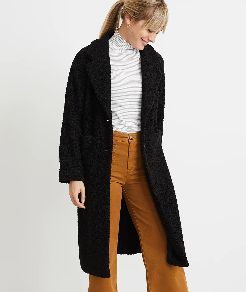 Lake Como Sherpa Coat in Black
