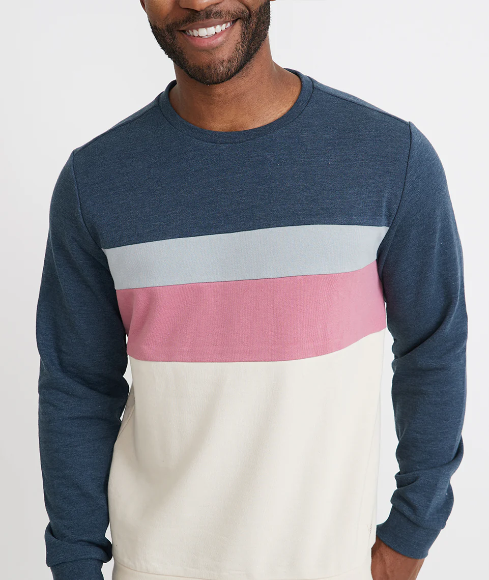 Jordan Sweatshirt in Navy/Natural Colorblock