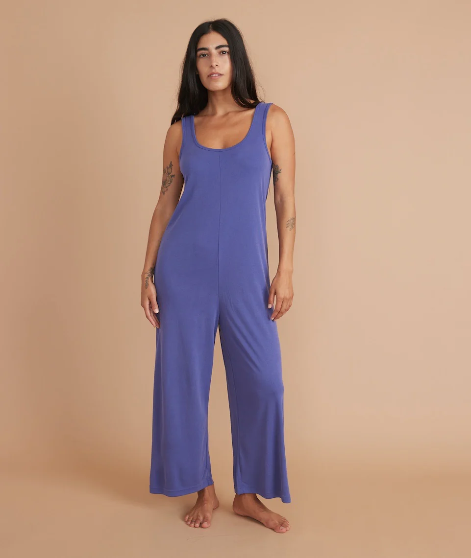 Luxe Rib Jumpsuit in Orient Blue