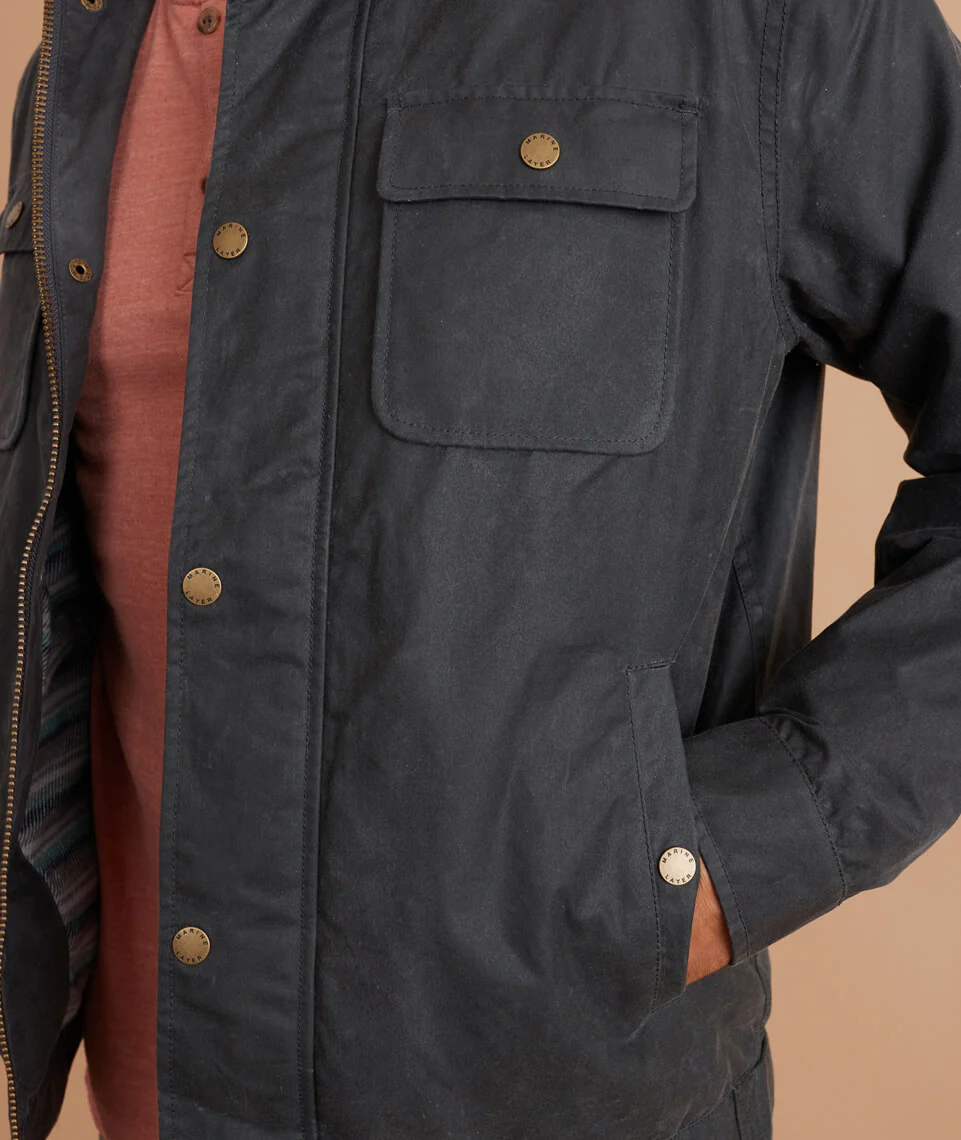 Waxed Canvas Trucker in Dark Grey