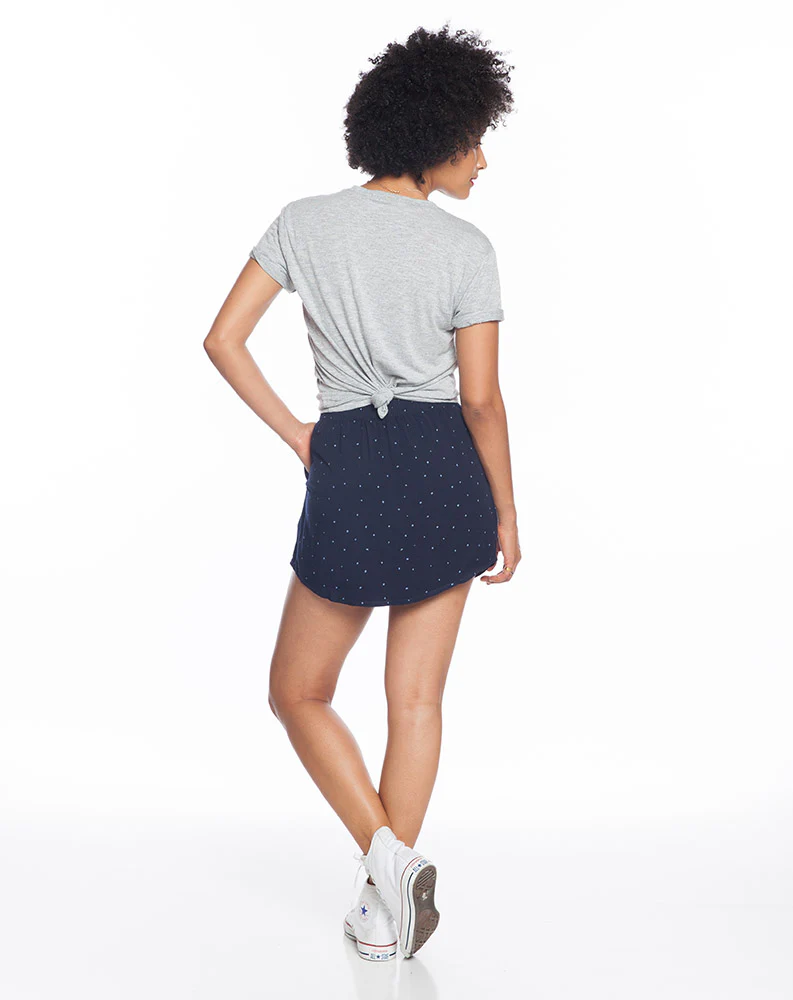 Rayon Dot Skirt - Mood Indigo
