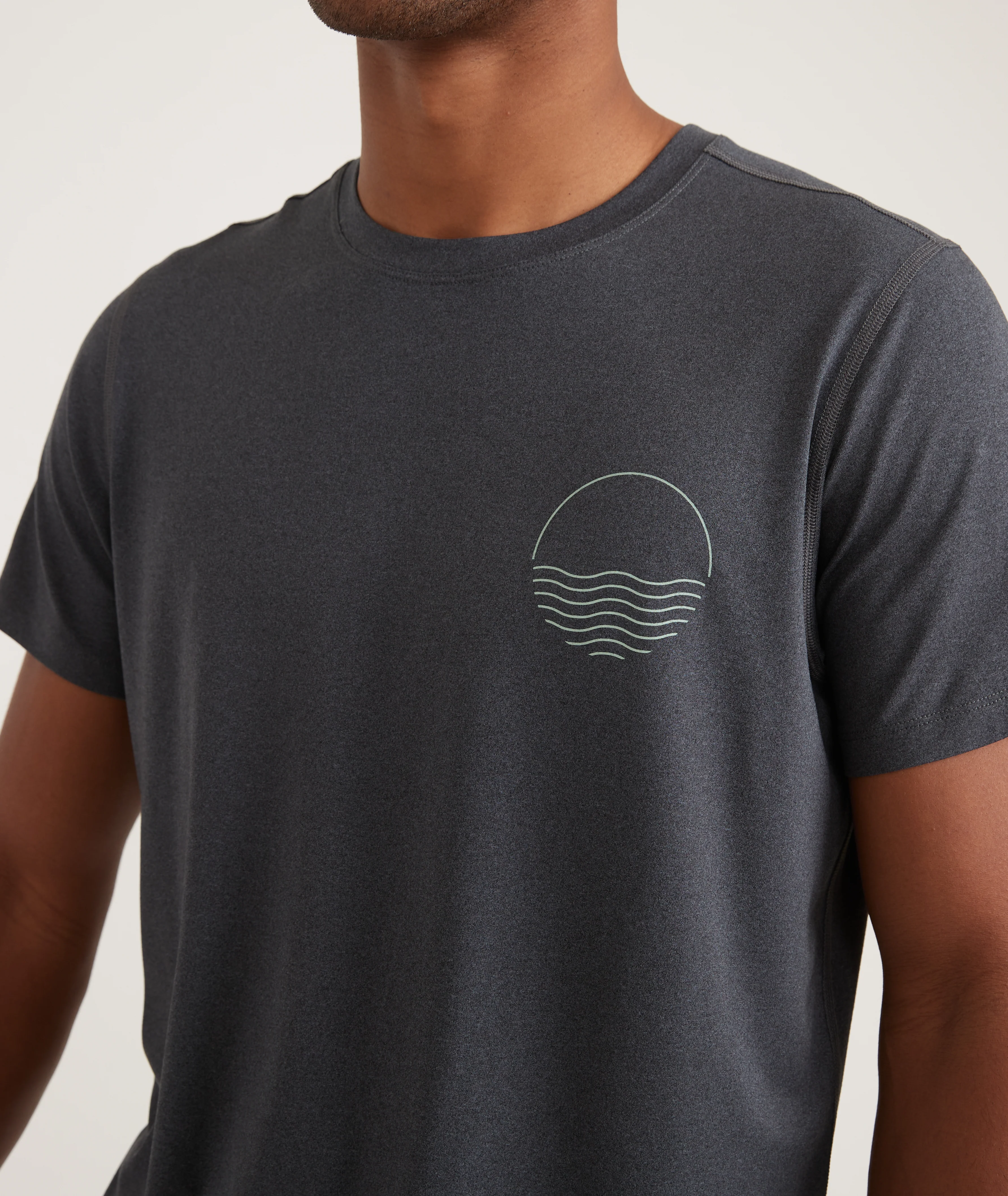 Sport Crew Graphic Tee in Dark Heather Grey