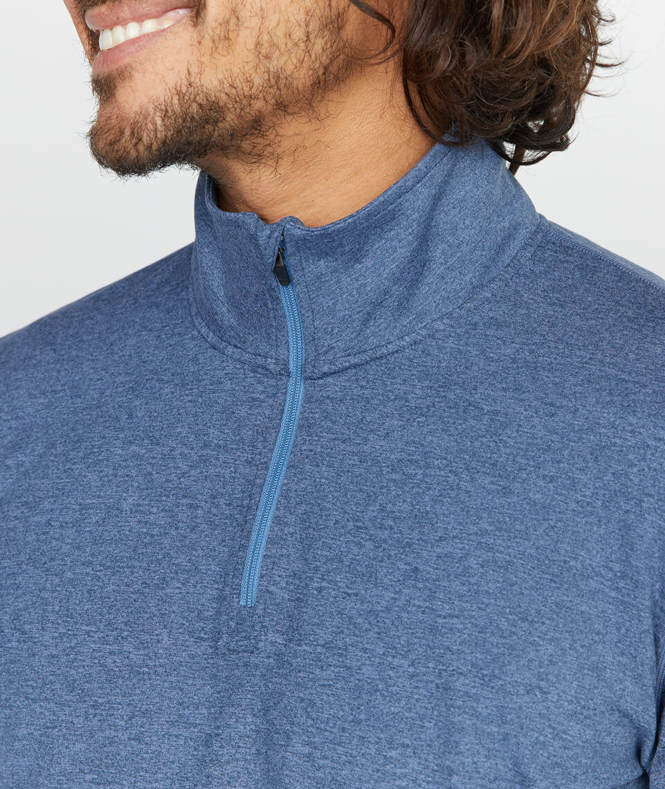 Huntley Sport Quarter Zip in Navy Heather
