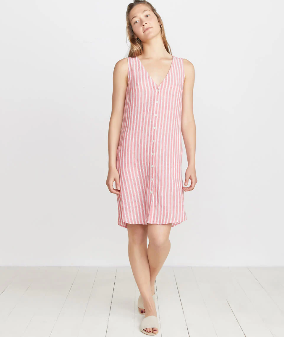 Lake Tank Dress in Red Stripe