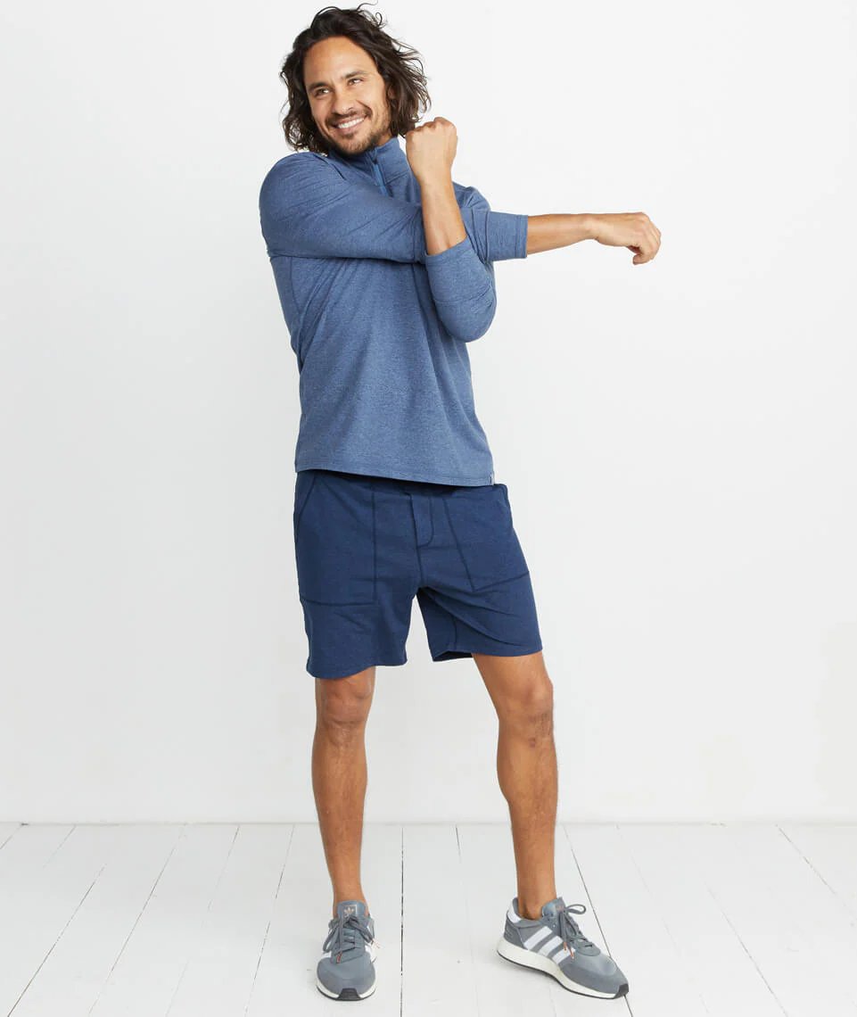 Huntley Sport Quarter Zip in Navy Heather