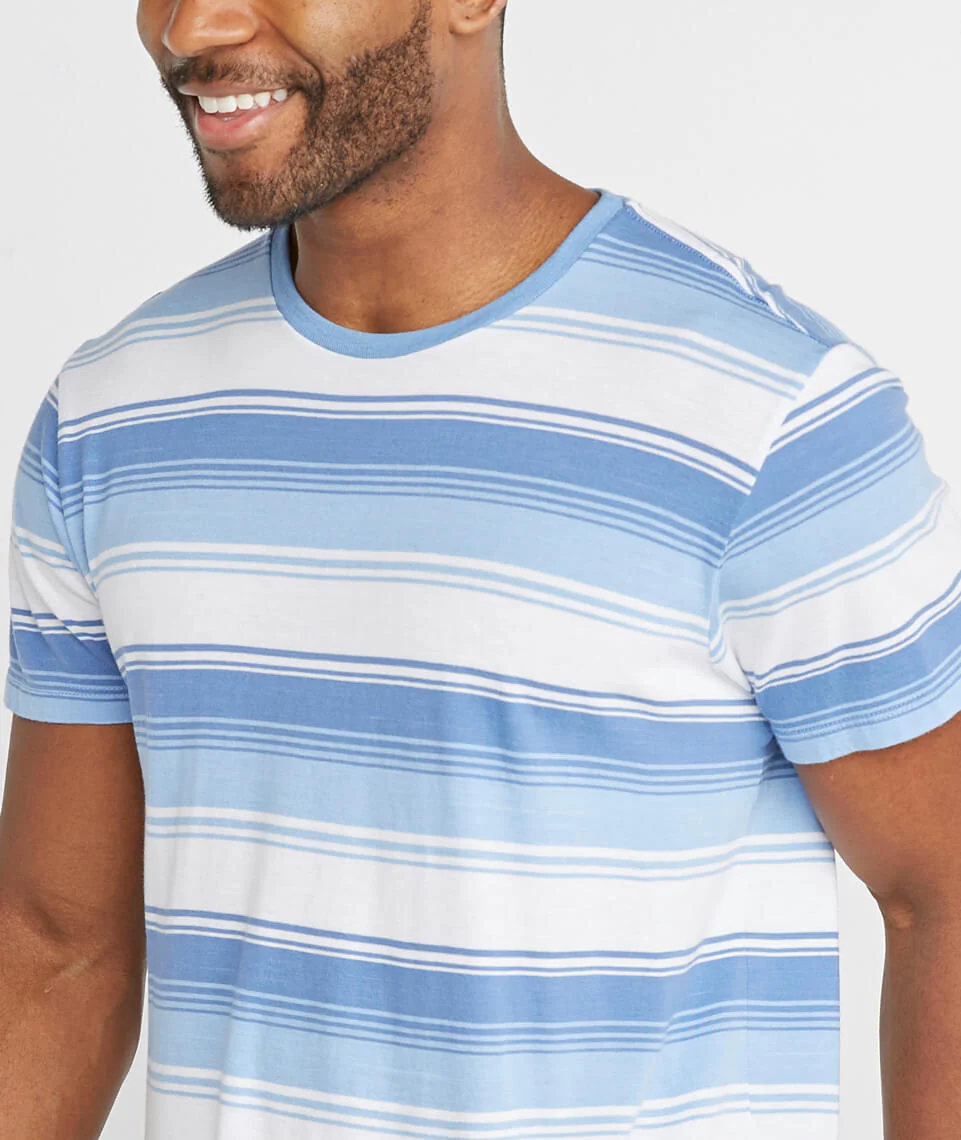 Sandpoint Crewneck in Blue/Peri Stripe
