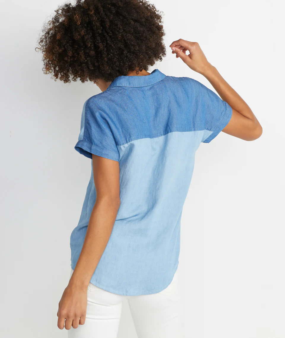 Mariah Button Down in Light Chambray