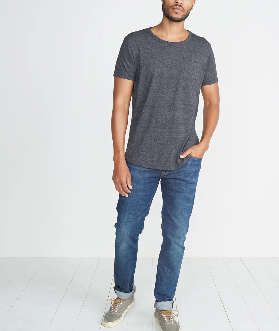 Saddle Pocket Tee in Charcoal