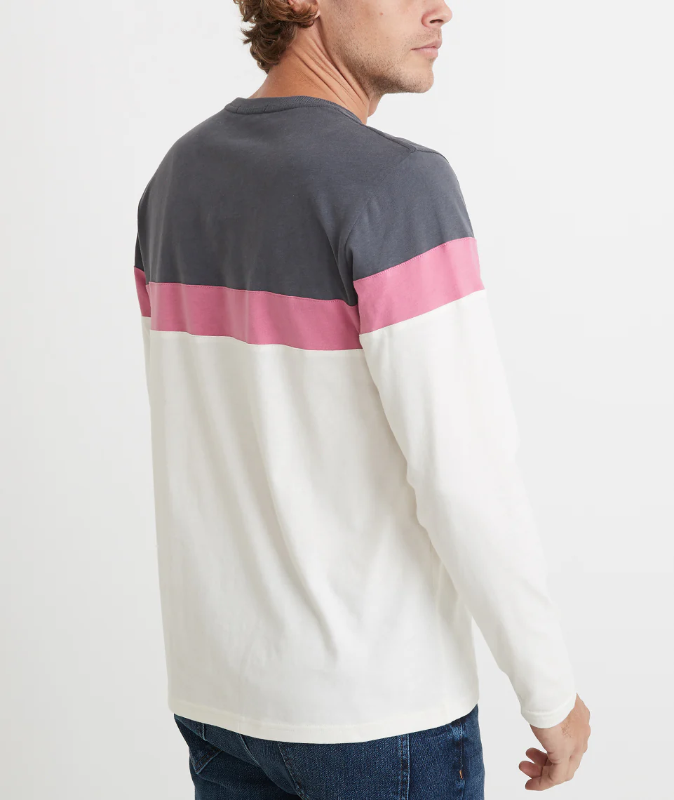 Jacob Pieced Crewneck in Magnet/Rose/Natural