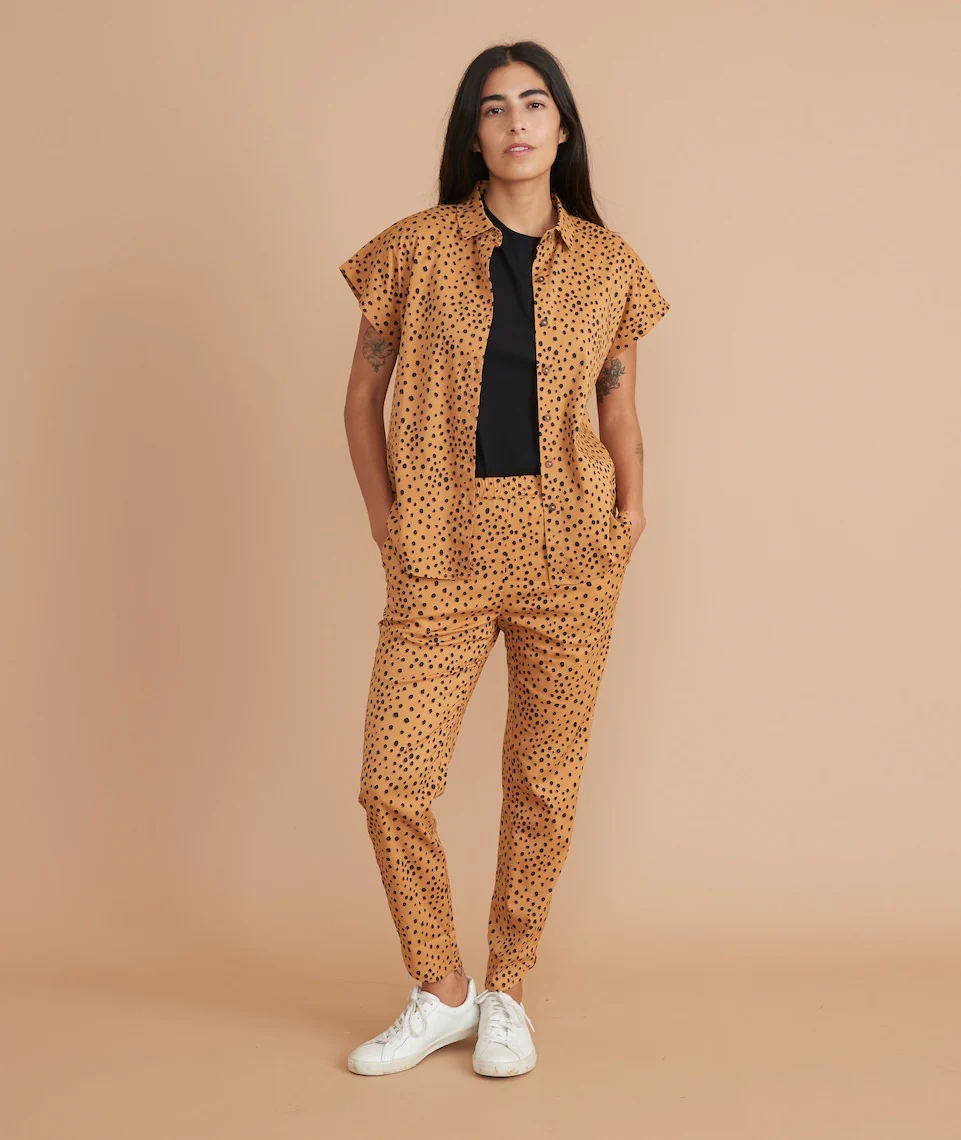 Dana Shirt in Abstract Cheetah Print