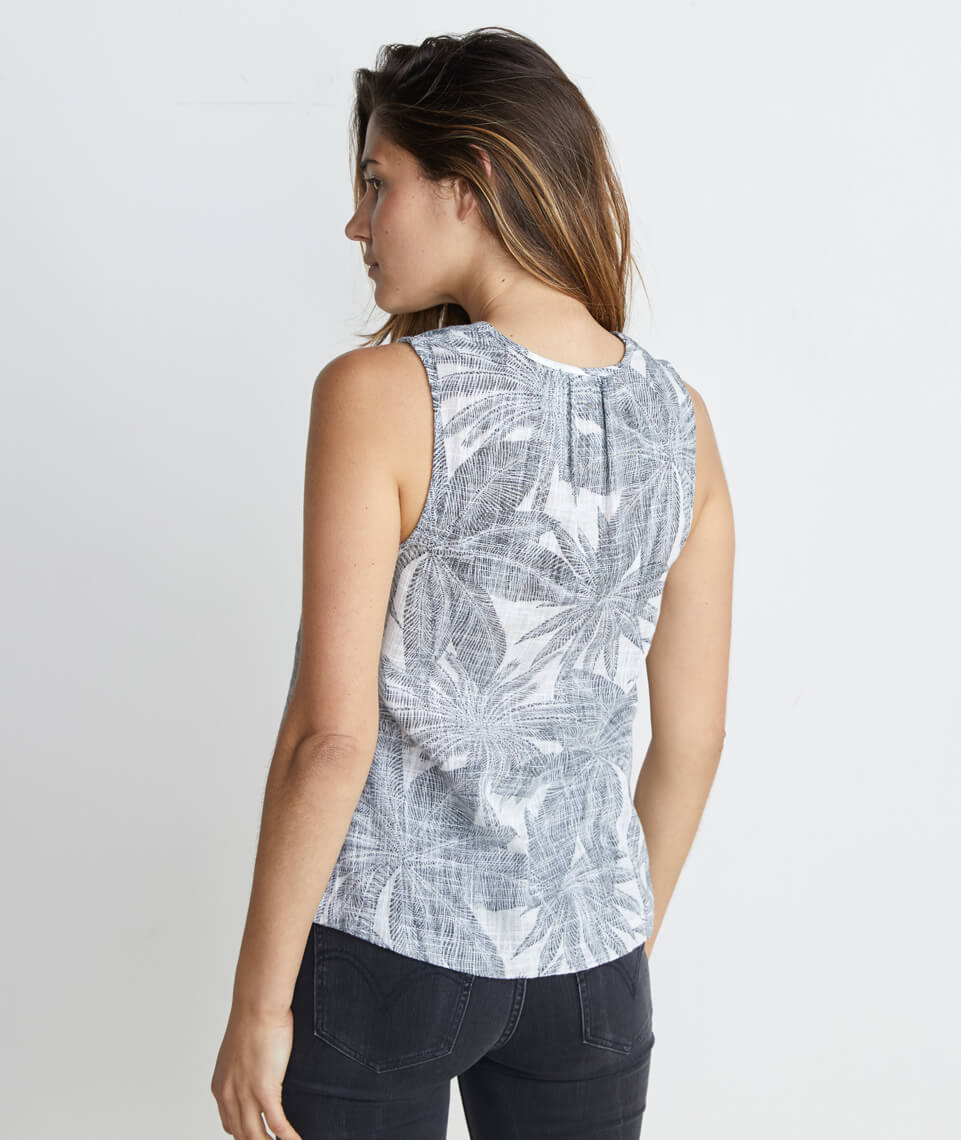Sheri Tank in Geo Palm Print