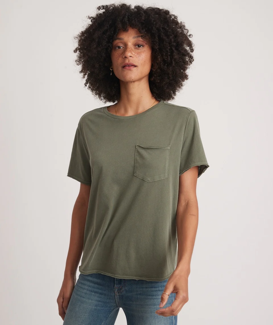 Boyfriend Crew Tee in Dusty Olive