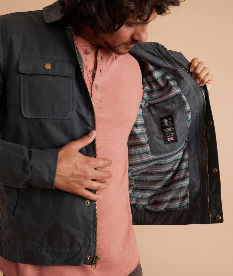 Waxed Canvas Trucker in Dark Grey