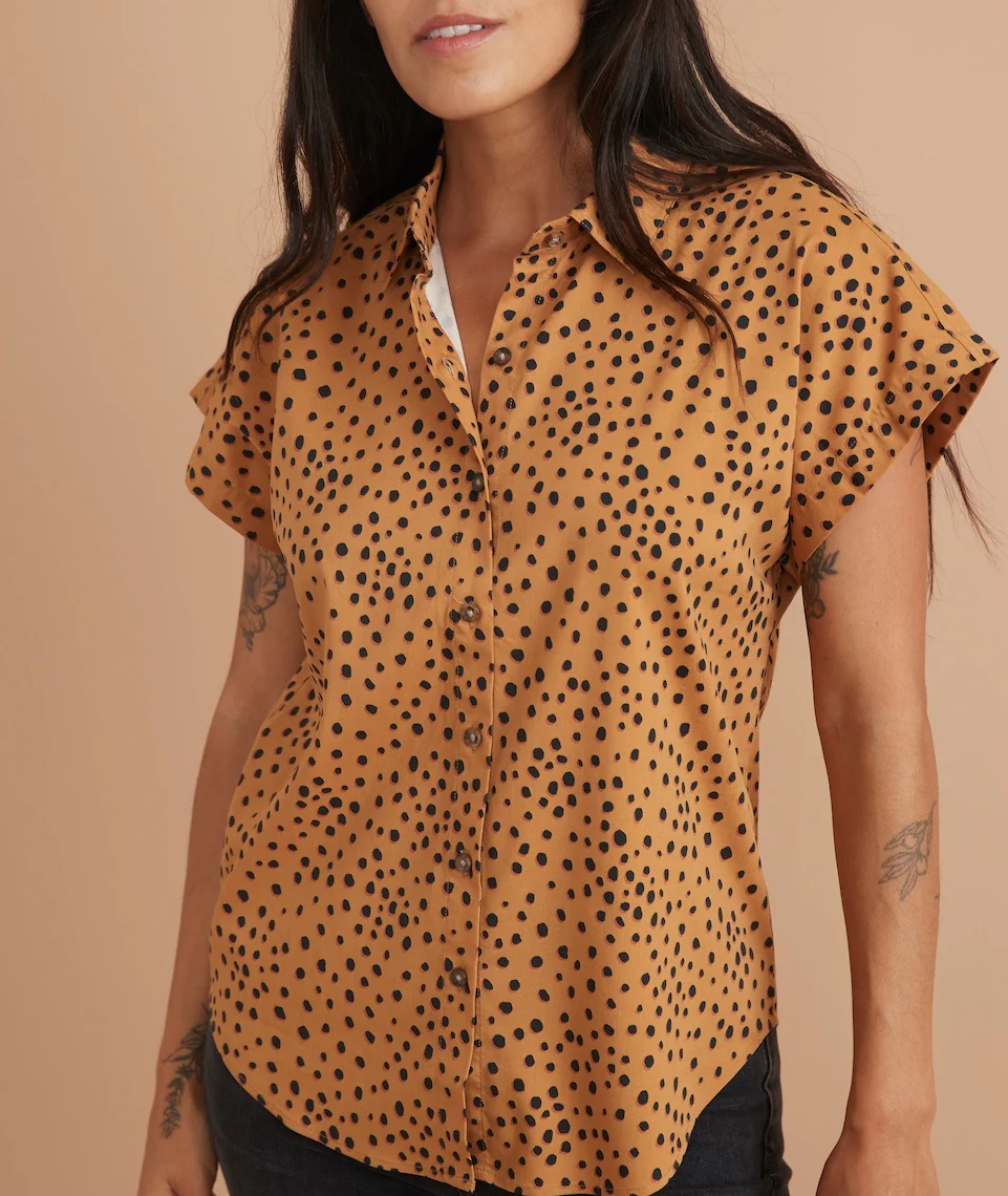 Dana Shirt in Abstract Cheetah Print