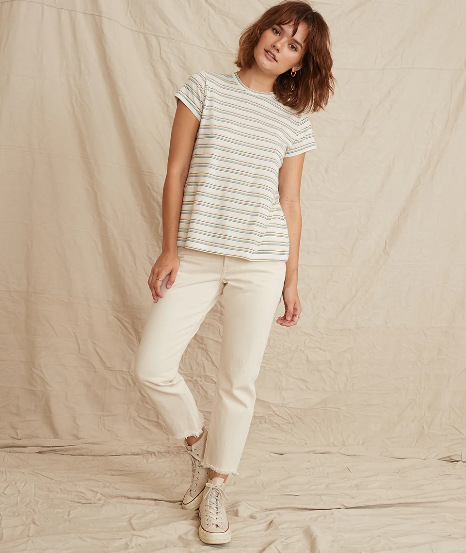 Swing Crew in Blue/Green Multi Stripe