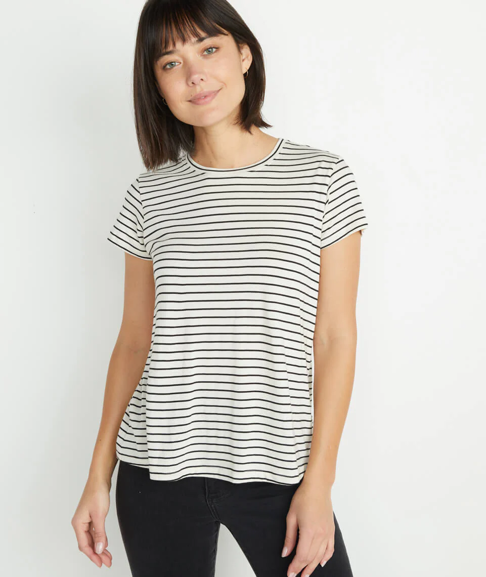 Swing Crew in White/Black Stripe