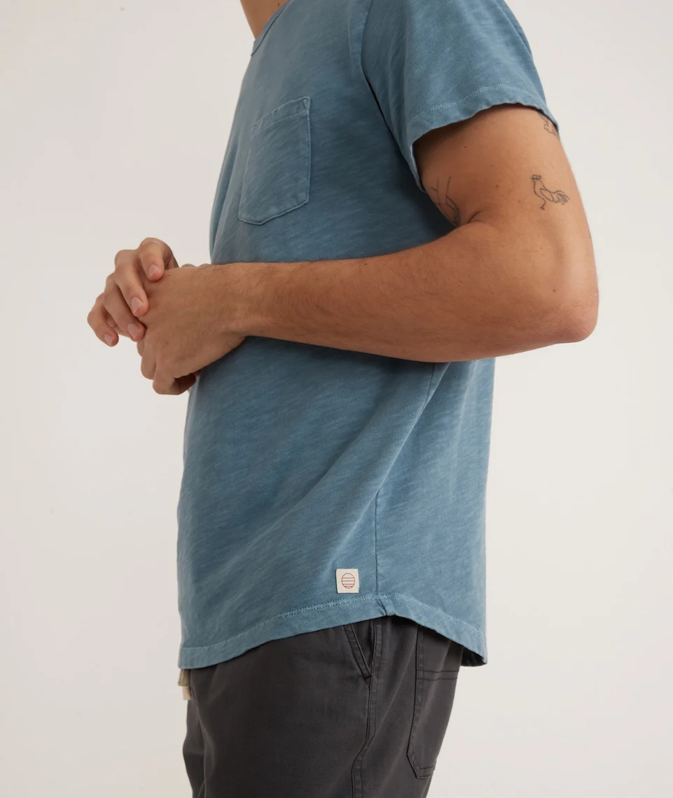 Vintage Heavy Slub Pocket Tee in Provincial Blue