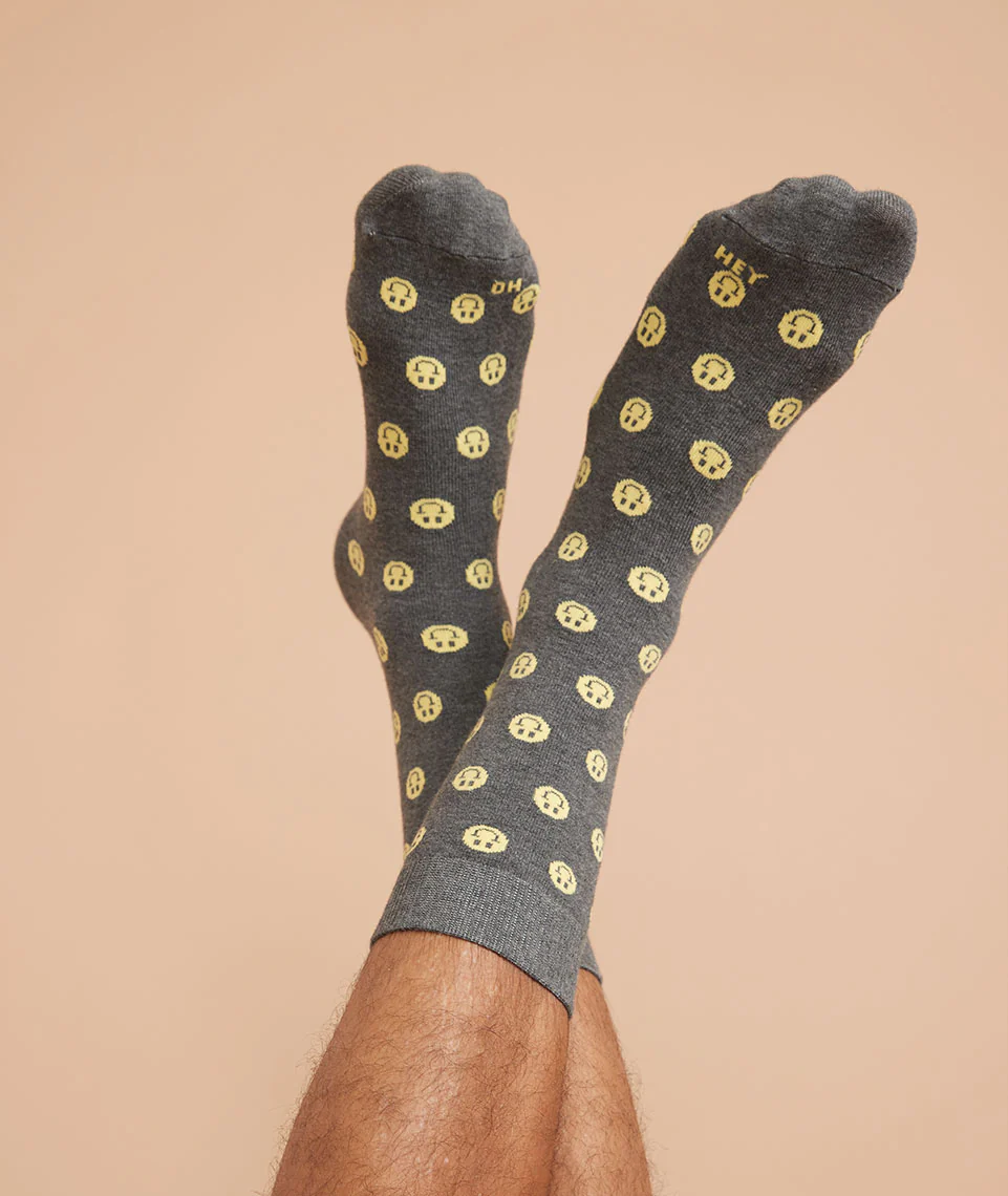 Crew Sock in Smiley Print
