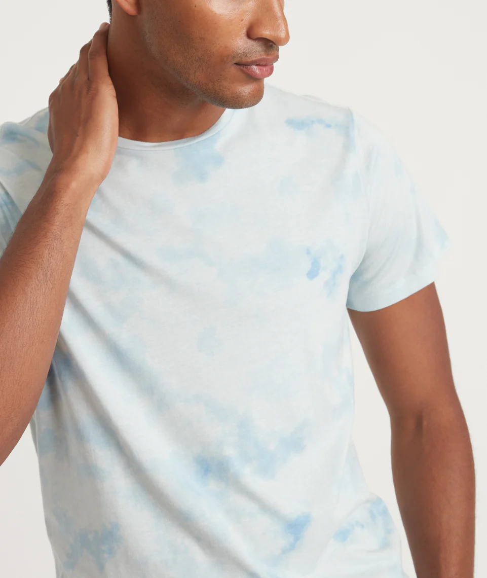 Signature Crew Tee in Cloud Tie Dye