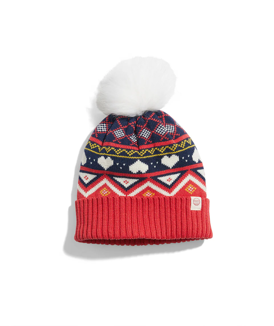 Fair Isle Beanie in Red