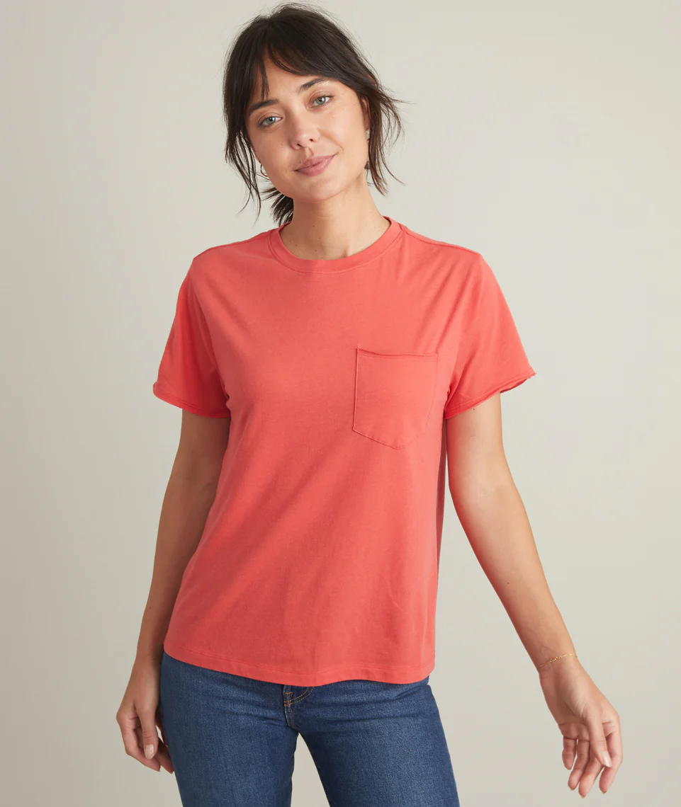 Boyfriend Crew Tee in Poinsettia