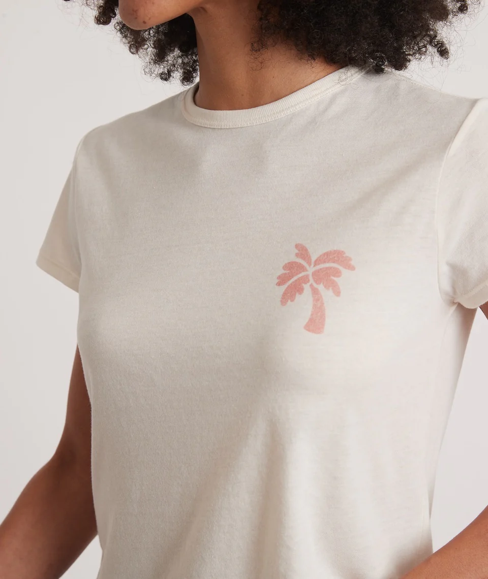 Crop Graphic Tee in White