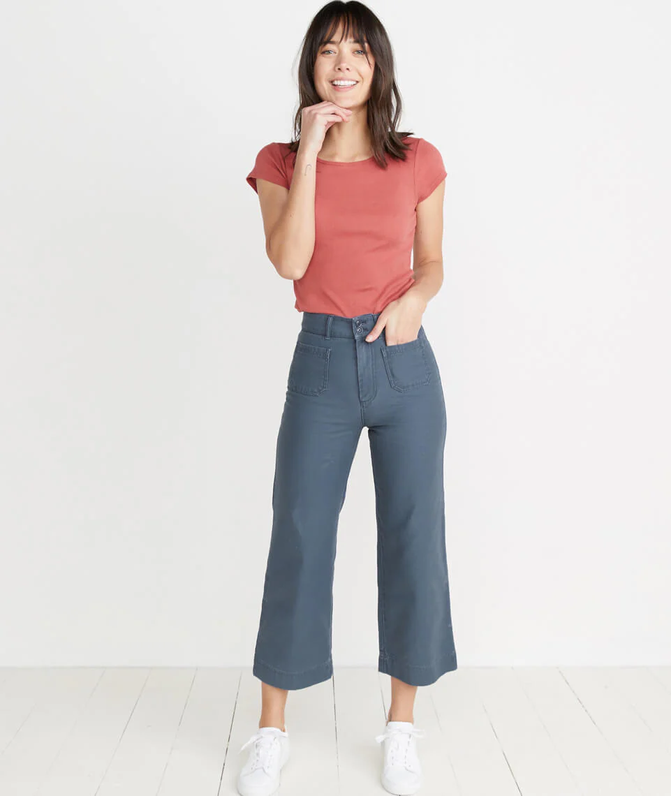 Bridget Wide Leg Pant in Ink
