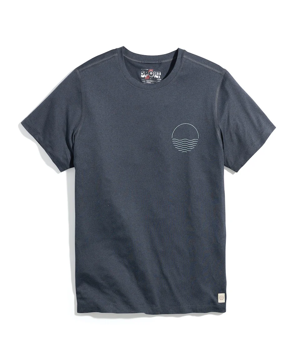 Sport Crew Graphic Tee in Dark Heather Grey