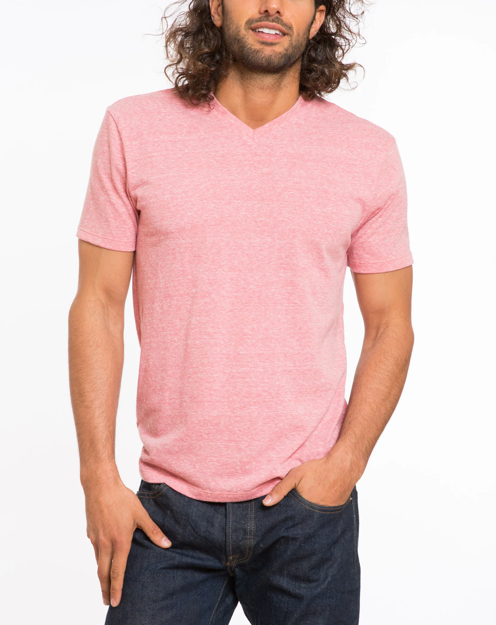 Tri-Blend V-neck - Faded Red