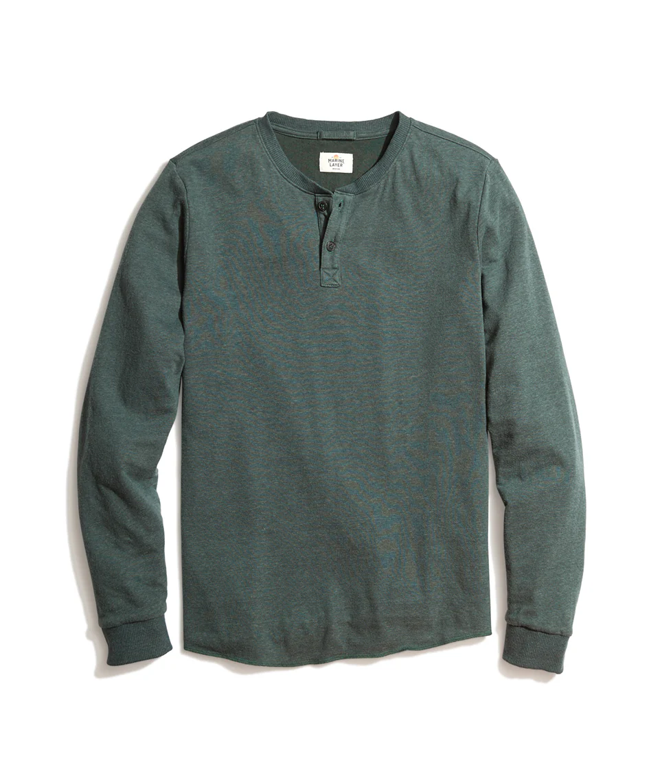 Double Knit Henley in Green Gables