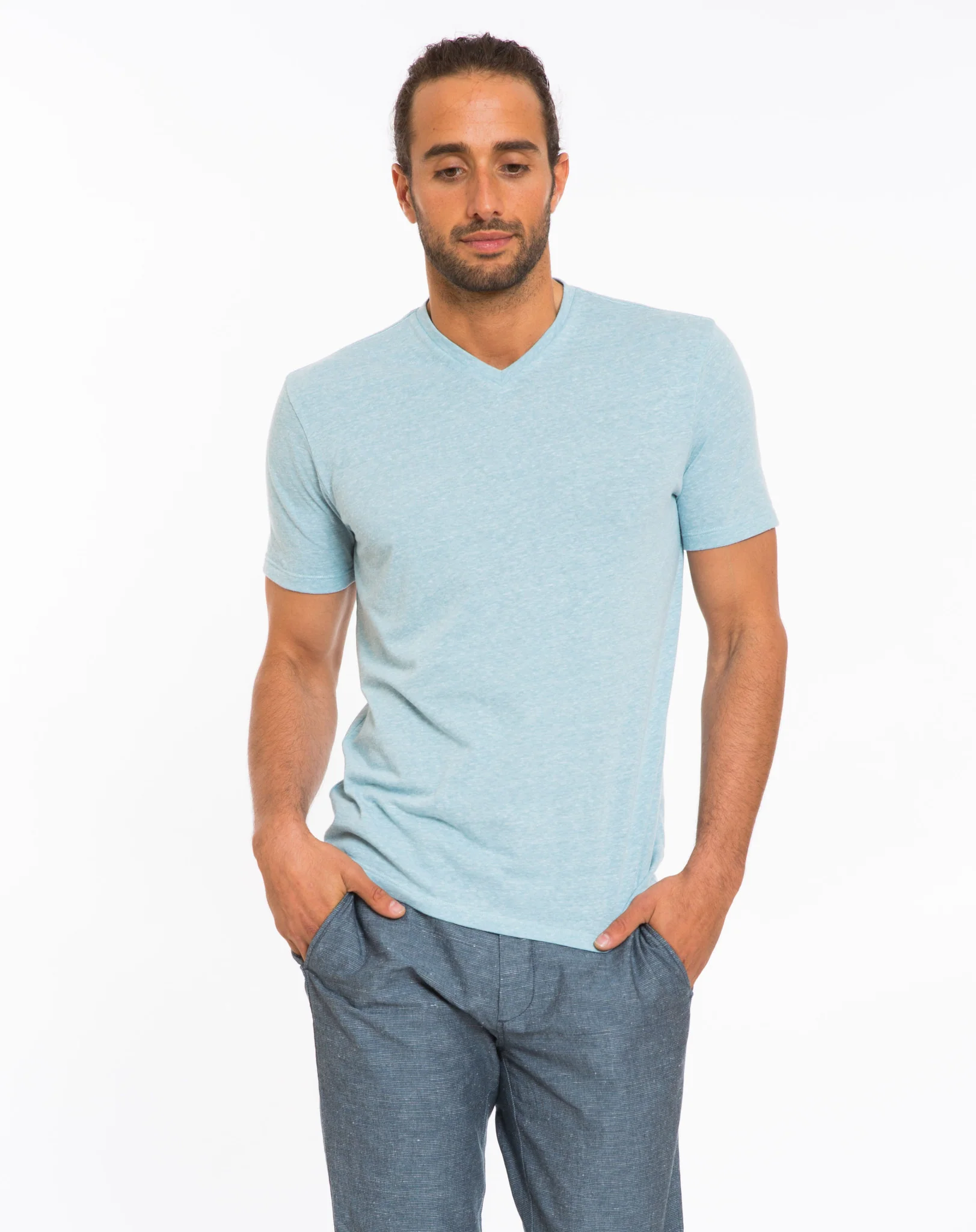 Tri-Blend V-neck - Stone Blue