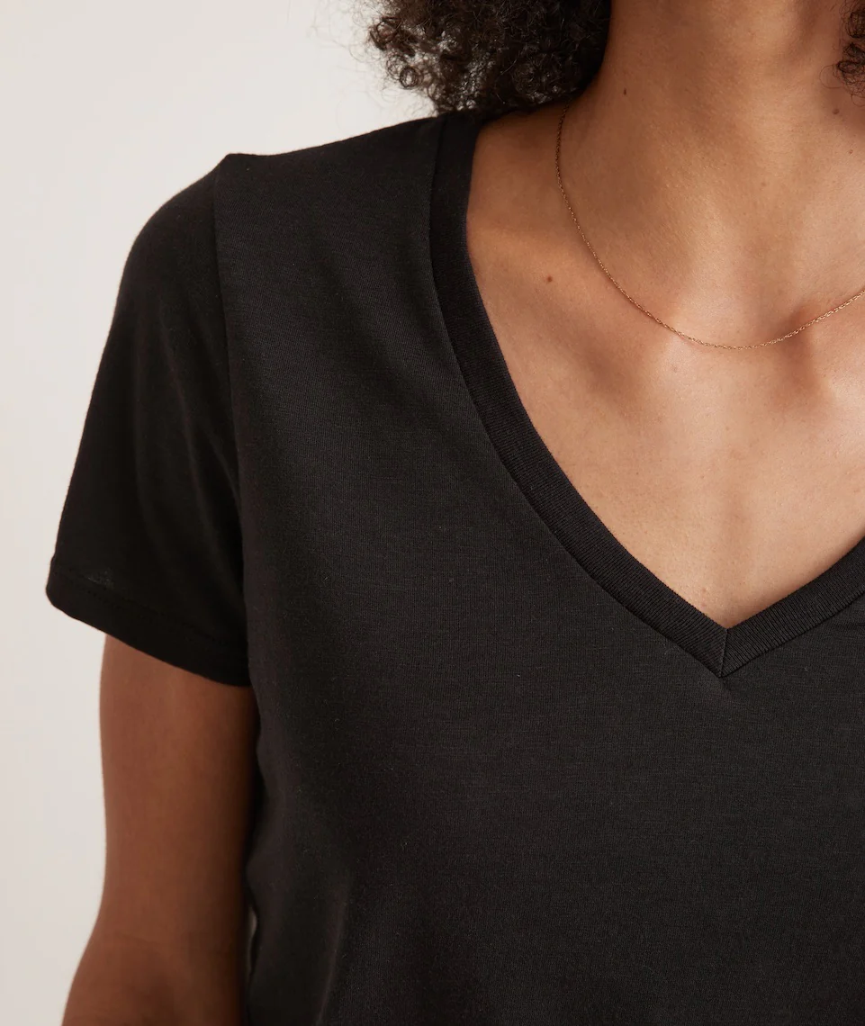 Classic V-Neck Tee in Black