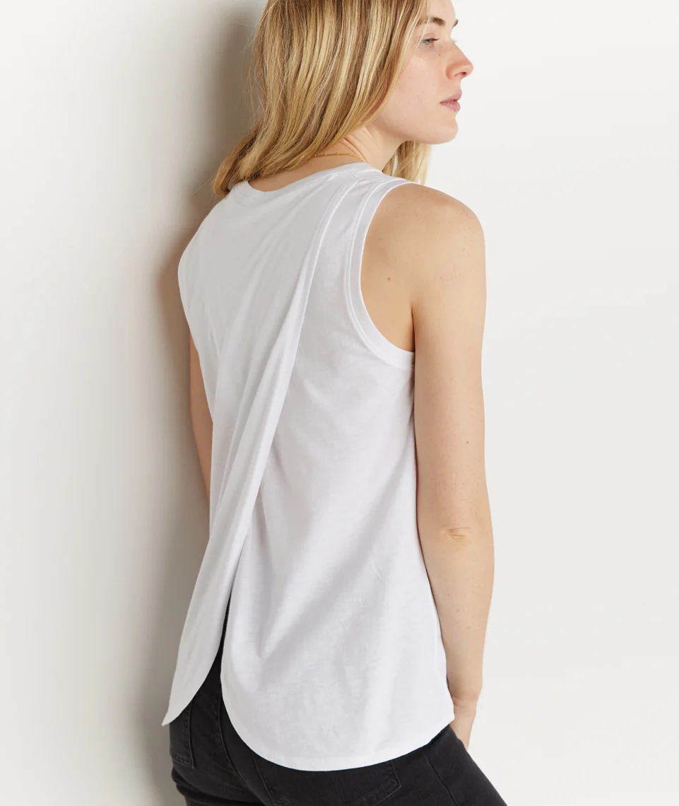Tulip Back Tank in White
