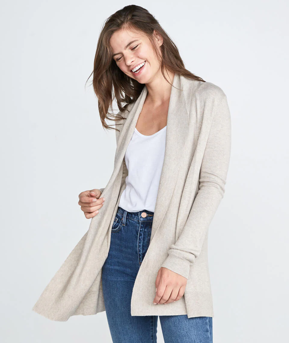Mae Cardigan in Heather Oat