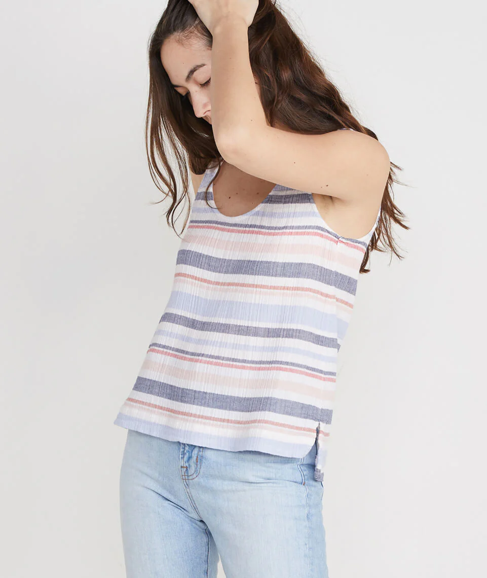 Jackie Tank in Blue Multi Stripe