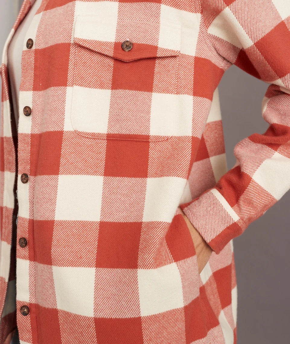 Riley Overshirt in Rust/Cream