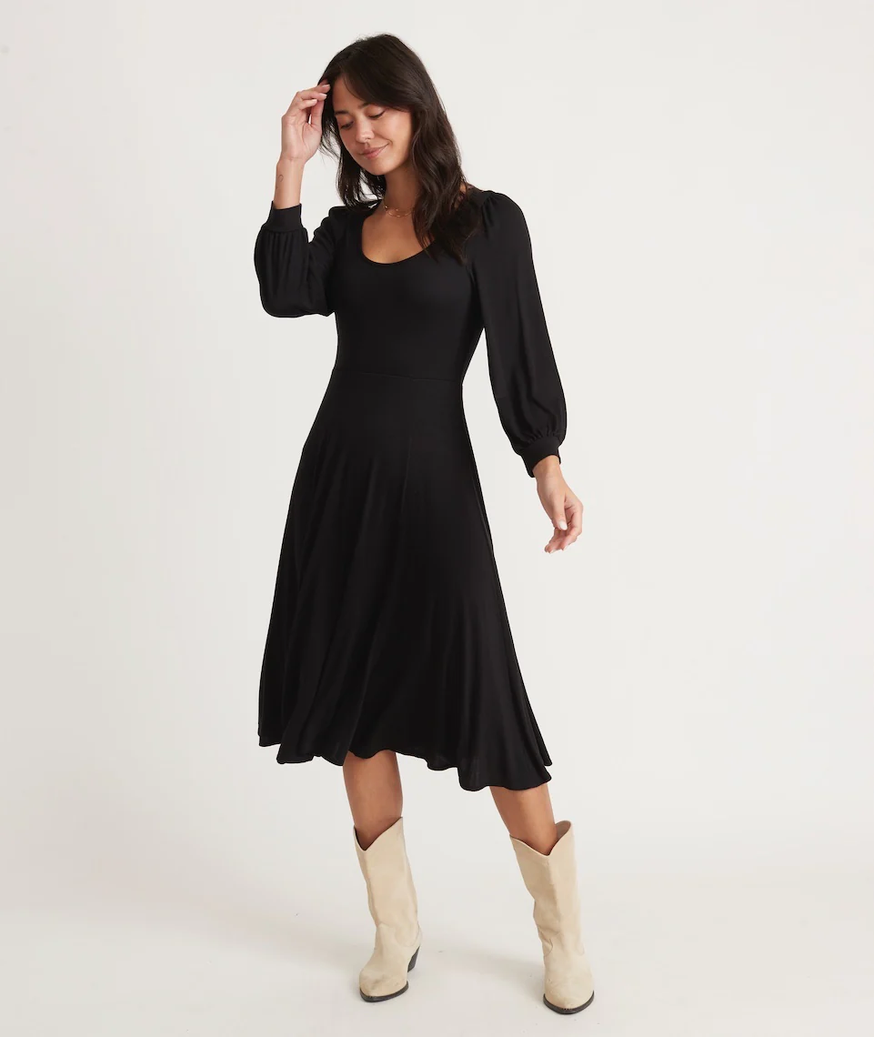 Lexi Long Sleeve Midi Fit and Flare