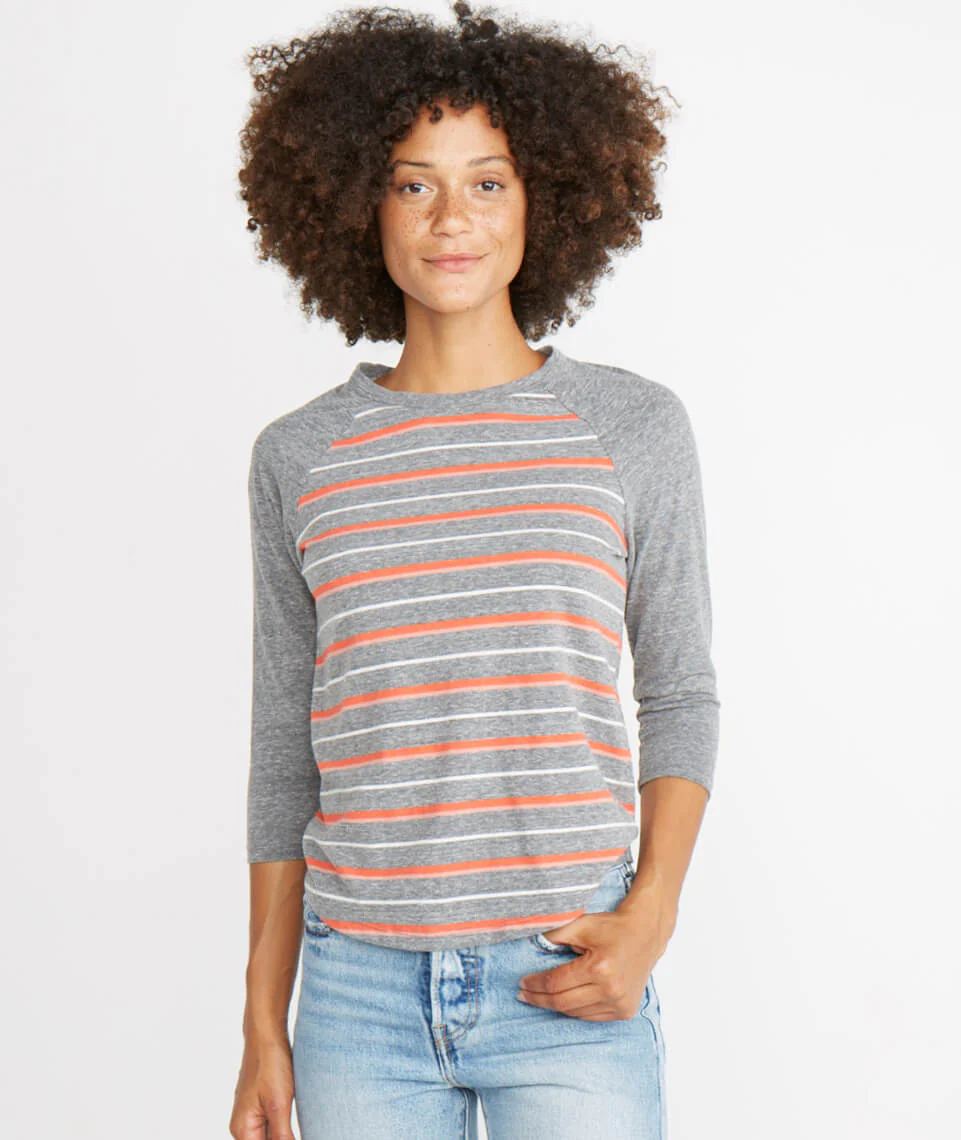 Lightweight Baseball Raglan in Multi Stripe