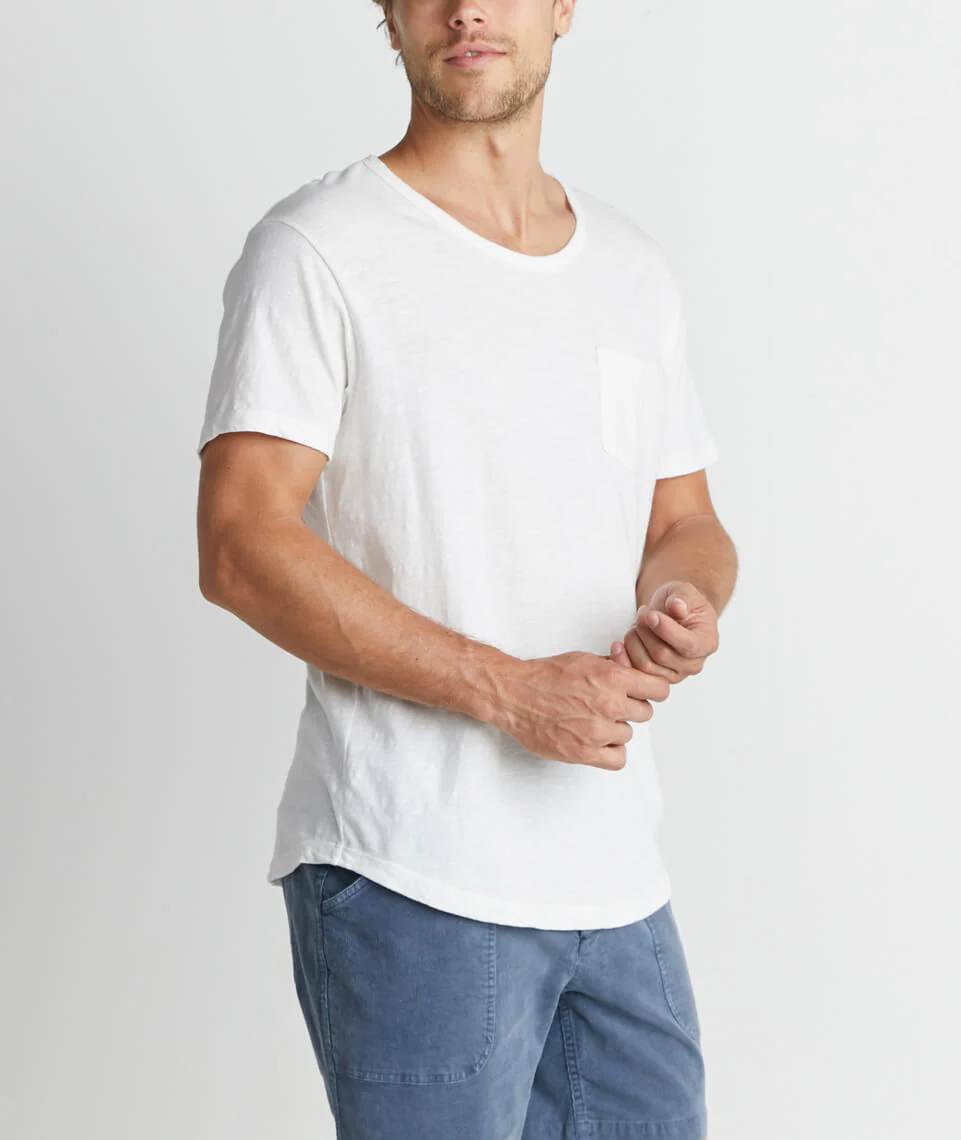 Sand Dollar Pocket Tee in Antique White