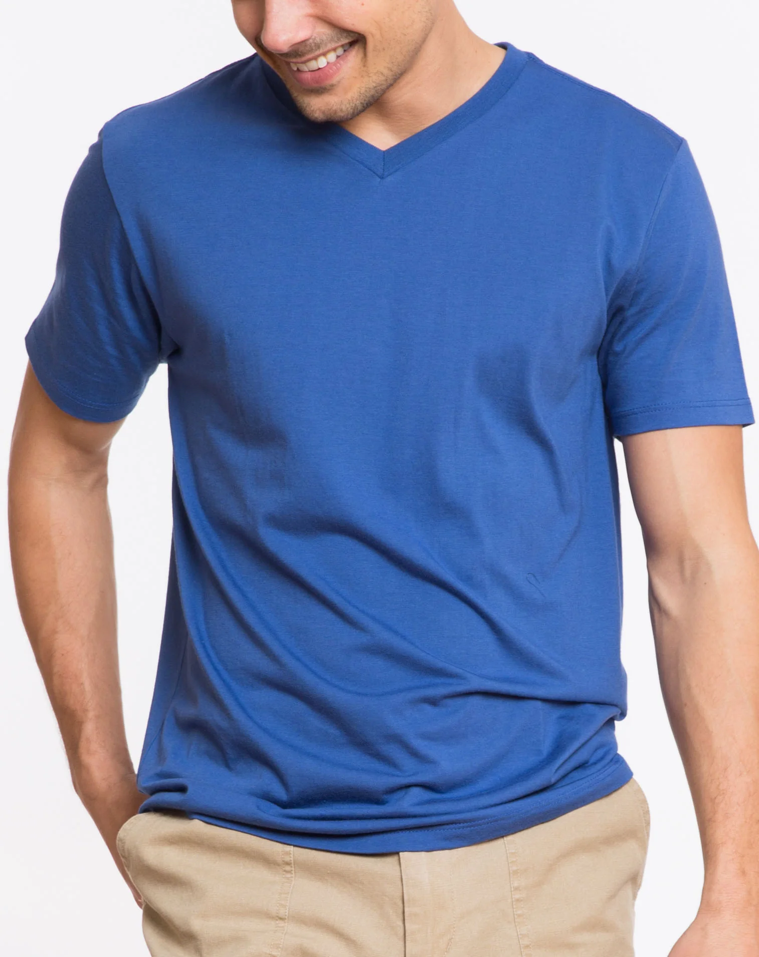 Signature V-neck Tee - Surfer Blue