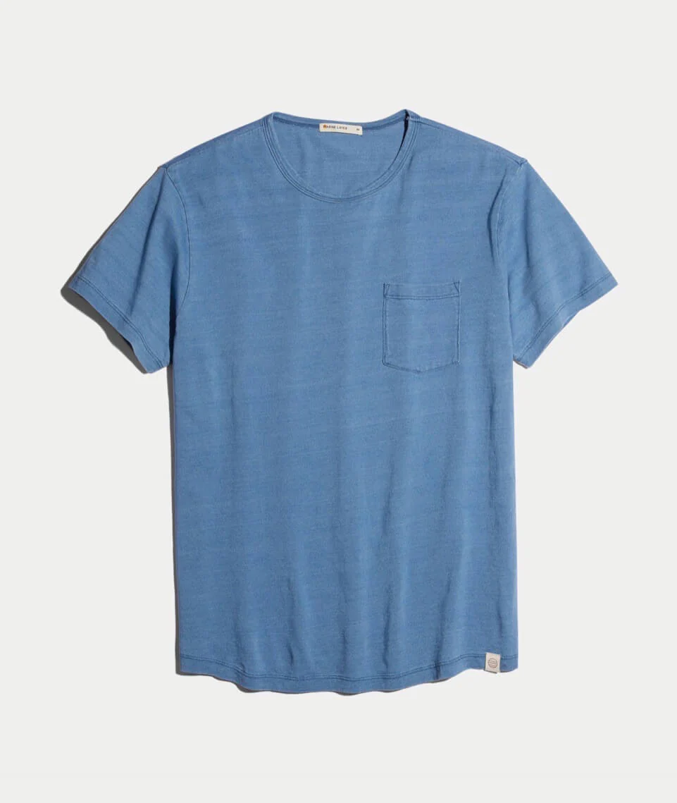 Saddle Pocket Tee in Indigo