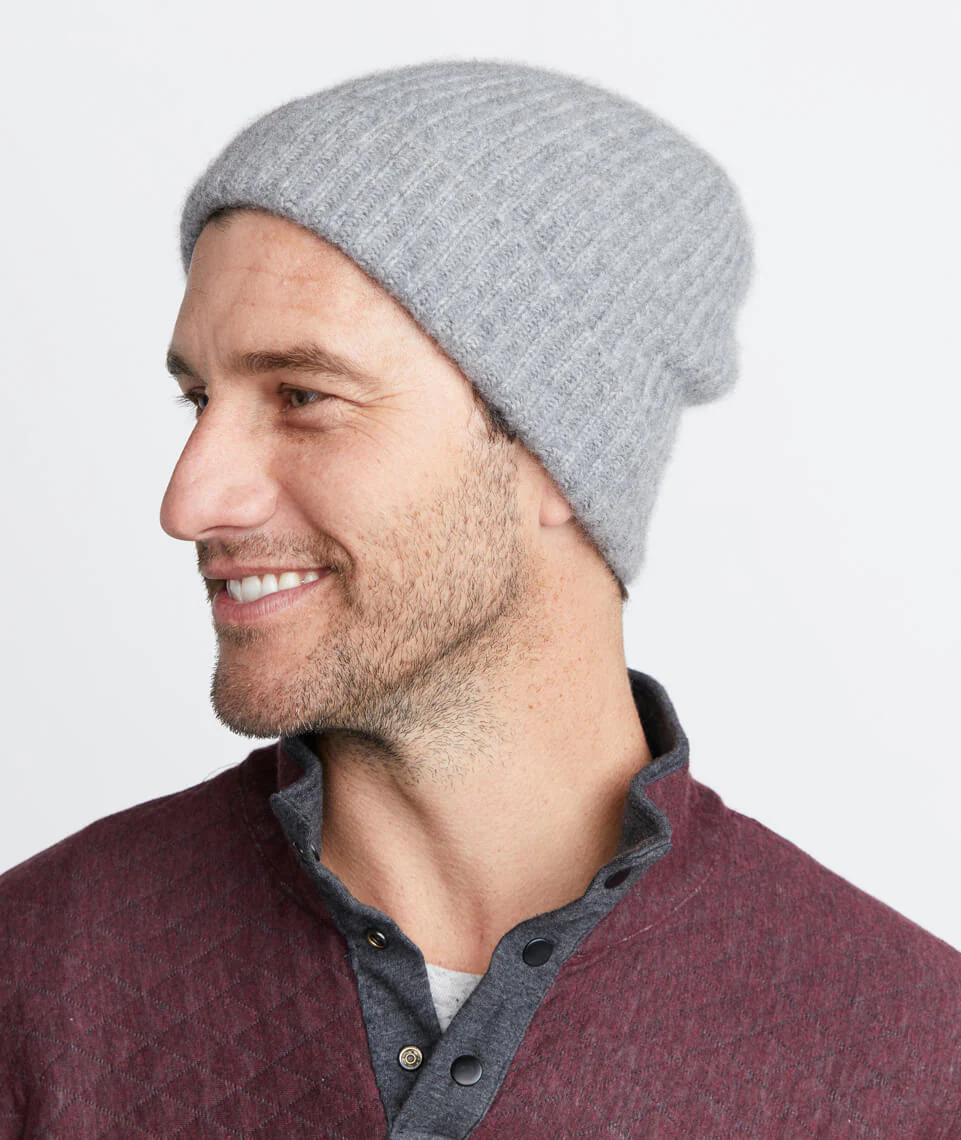 Heather Grey Cashmere Beanie