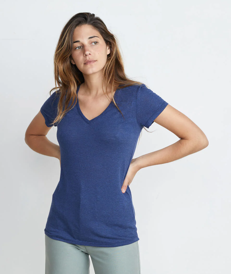 Slub V-Neck in Twilight