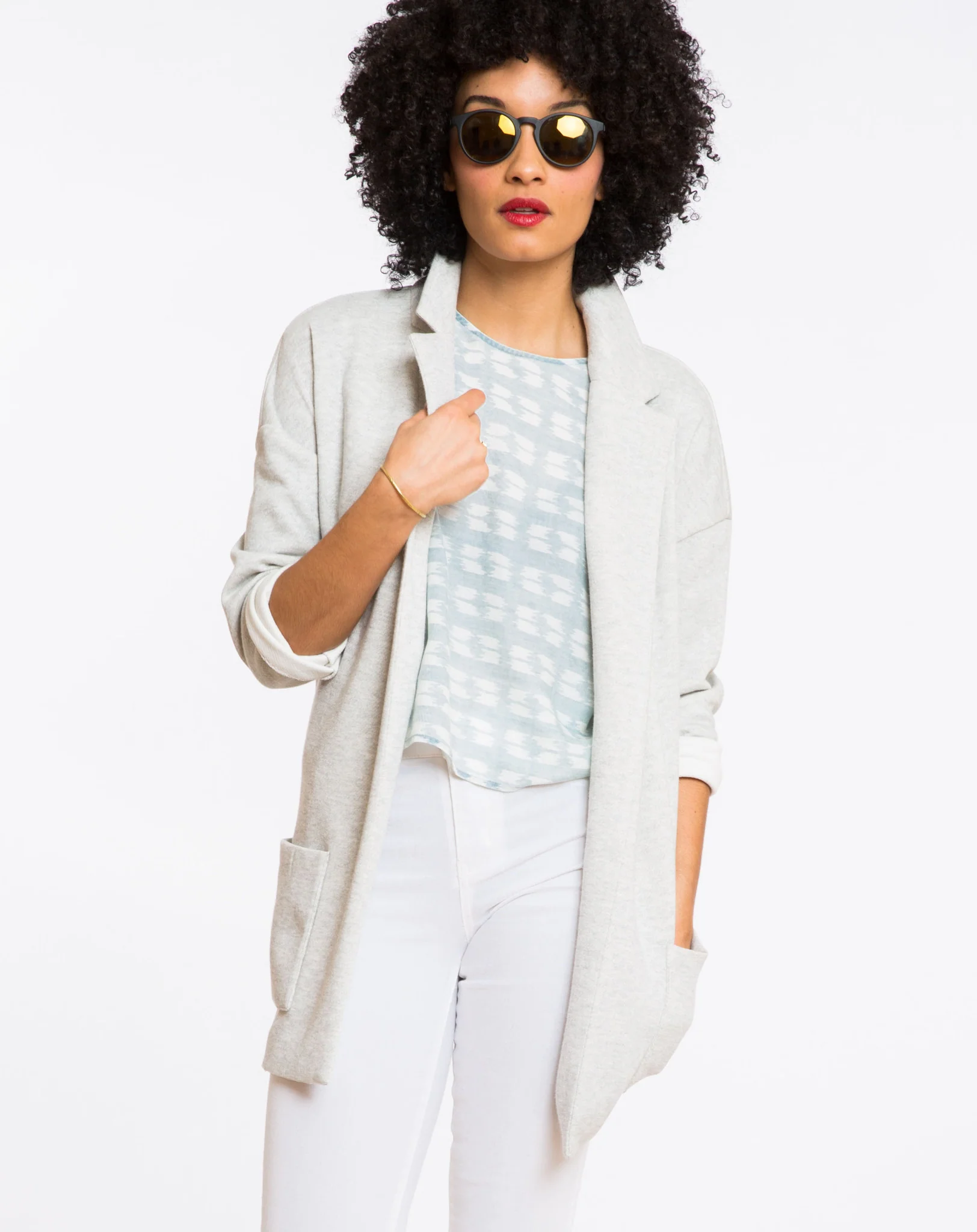 Oversized Hemingway Jacket - Heather Grey Terry
