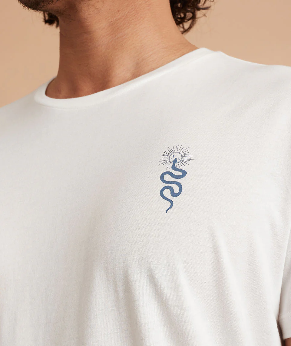 Signature Crew Graphic Tee in Natural