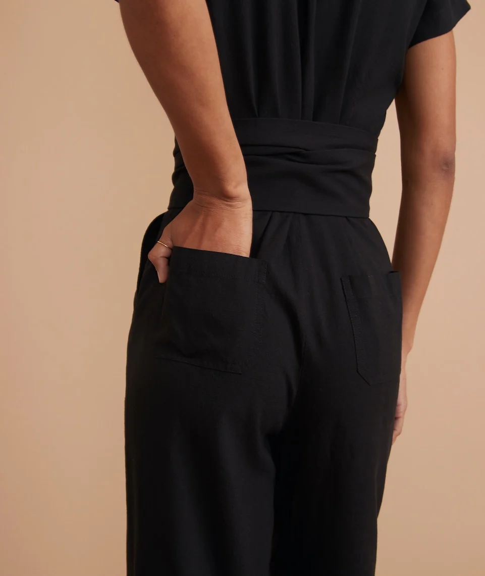Vera Belted Jumpsuit in Black